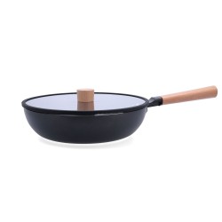Pentola con Coperchio Quid Naturalia Nero Metallo 28 cm Con coperchio Stufati