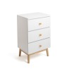 Comodino Vinthera Moa Bianco Melammina Legno di pino 40 x 30 x 65 cm