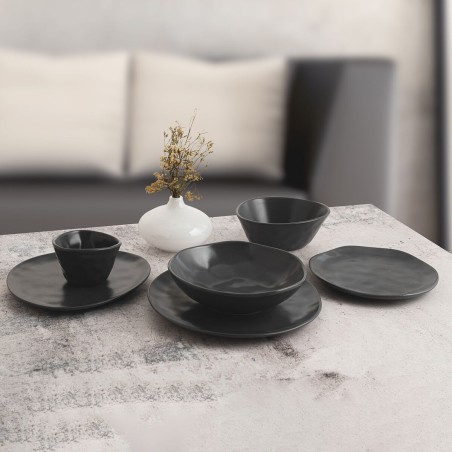 Set da Aperitivo Bidasoa Cosmos Grigio Ceramica 12 cm (6 Unità)