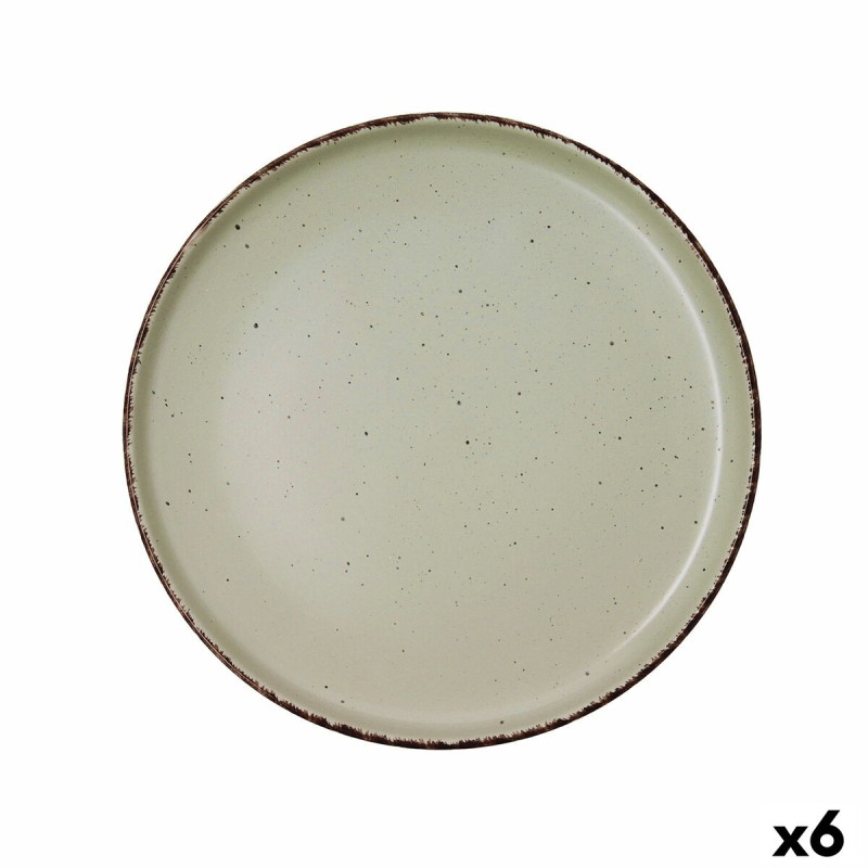 Piatto da pranzo Quid Duna Verde Ceramica 26,5 x 2,8 cm (6 Unità) Piatto da pranzo Quid Duna Verde Ceramica 26,5 x 2,8 cm (6 Unità)