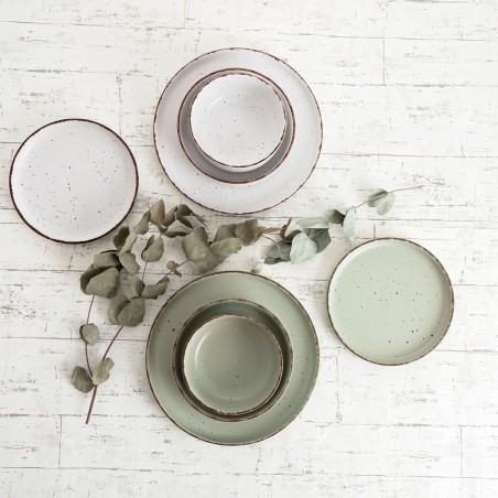 Piatto da pranzo Quid Duna Verde Ceramica 26,5 x 2,8 cm (6 Unità)