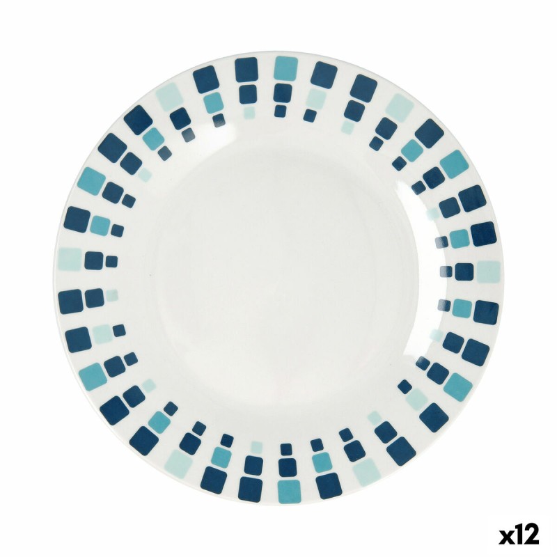 Piatto da pranzo Quid Simetric Azzurro Ceramica 23 cm (12 Unità) Piatto da pranzo Quid Simetric Azzurro Ceramica 23 cm (12 Unità)
