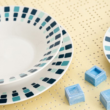 Piatto da pranzo Quid Simetric Azzurro Ceramica 23 cm (12 Unità)