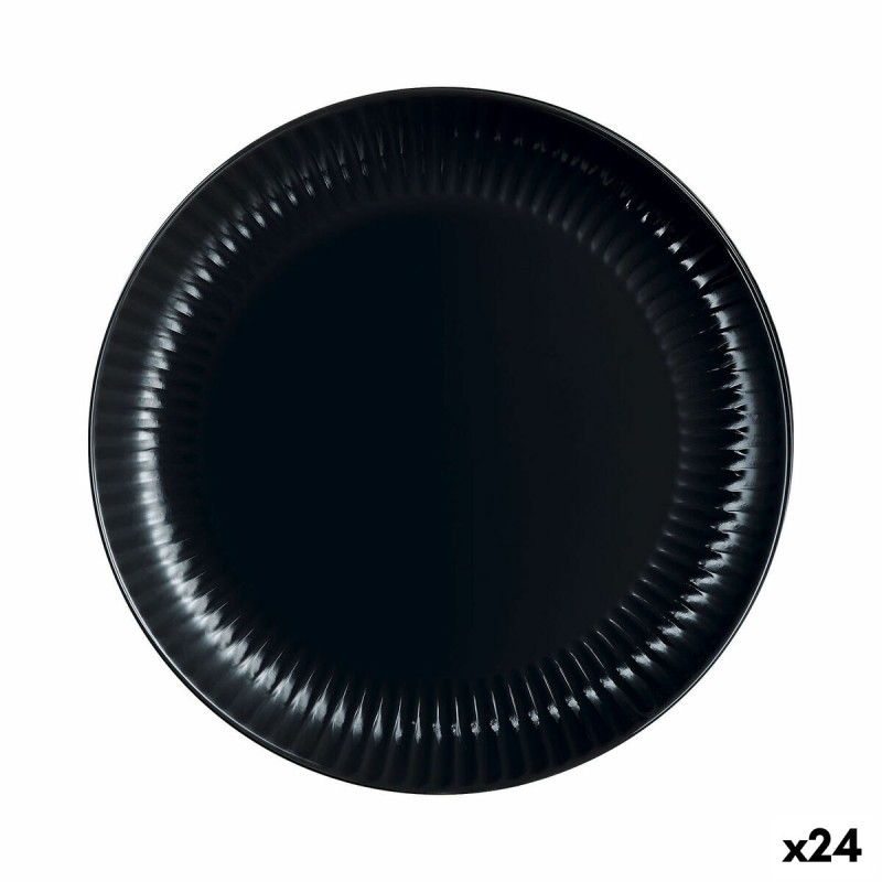 Piatto da pranzo Luminarc Cottage Nero Vetro 25 cm (24 Unità) Piatto da pranzo Luminarc Cottage Nero Vetro 25 cm (24 Unità)