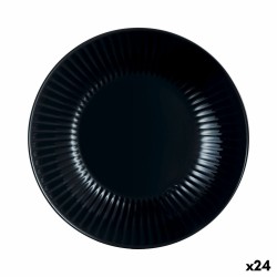 Piatto Fondo Luminarc Cottage Nero Vetro 20 cm (24 Unità)