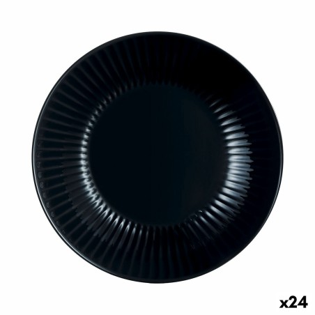 Piatto Fondo Luminarc Cottage Nero Vetro 20 cm (24 Unità)