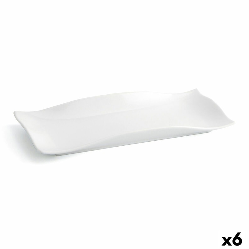 Piatto da pranzo Quid Gastro Fun Bianco Ceramica 29,5 x 11 x 3 cm (6 Unità) Piatto da pranzo Quid Gastro Fun Bianco Ceramica 29,5 x 11 x 3 cm (6 Unità)