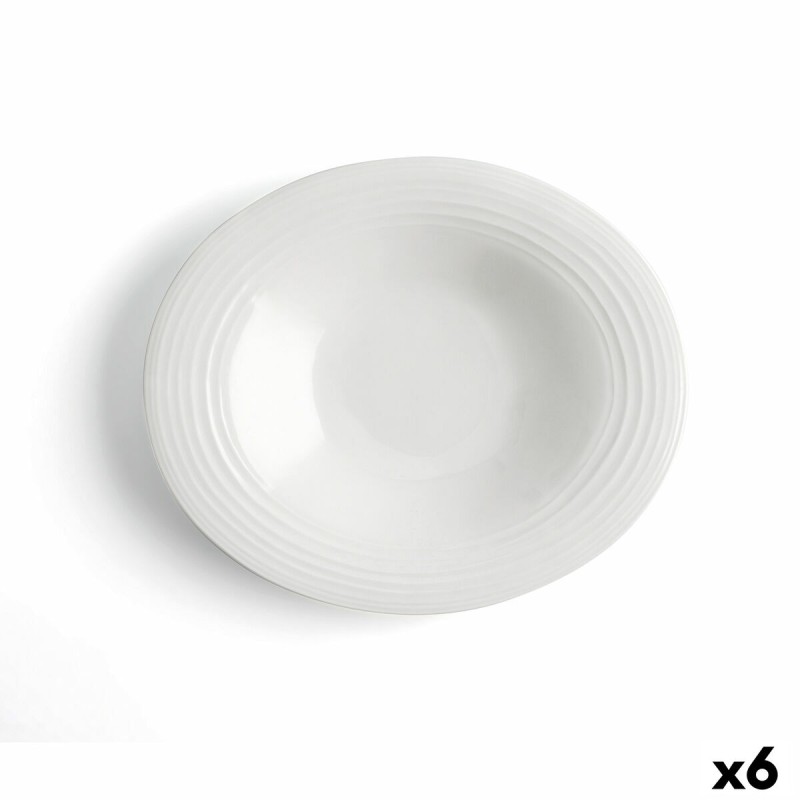 Piatto Fondo Ariane A'bordo Ceramica Bianco (Ø 29 cm) (6 Unità) Piatto Fondo Ariane A'bordo Ceramica Bianco (Ø 29 cm) (6 Unità)