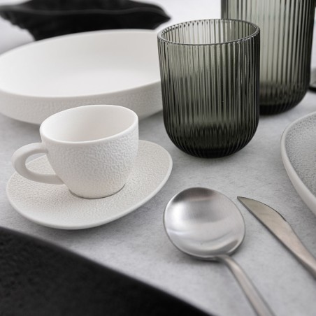 Set di Tazze da Caffè Bidasoa Fosil Bianco Ceramica Allumina 80 ml (12 Unità)