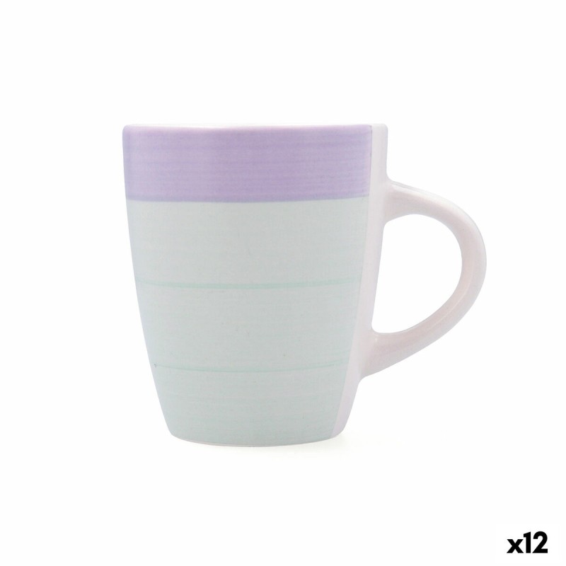 Tazza Quid Kaleido Verde Viola Ceramica 330 ml (12 Unità) Tazza Quid Kaleido Verde Viola Ceramica 330 ml (12 Unità)