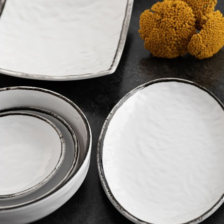 Ciotola Quid Select Filo Bianco Nero Plastica 14 x 3 cm (12 Unità)