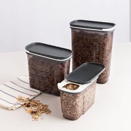 Contenitore per Conservare gli Alimenti Quid City Grigio 1,2 L Con coperchio Dispenser (12 Unità)