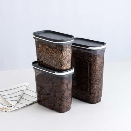 Contenitore per Conservare gli Alimenti Quid City Grigio 1,2 L Con coperchio Dispenser (12 Unità)