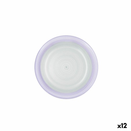 Piatto da Dolce Quid Kaleido Verde Viola Ceramica 19 cm (12 Unità)