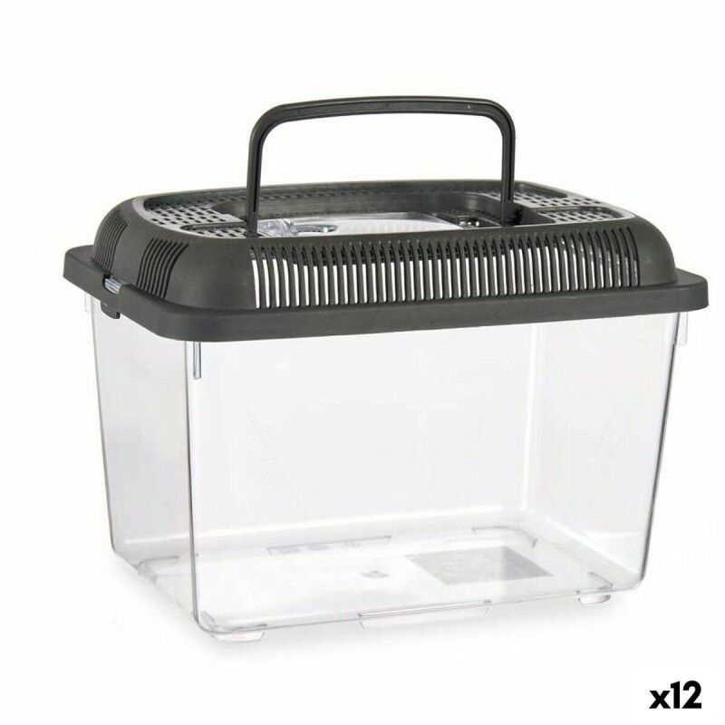 Acquario Con maniglia Medio Antracite Plastica 3 L 17 x 16 x 24 cm (12 Unità) Acquario Con maniglia Medio Antracite Plastica 3 L 17 x 16 x 24 cm (12 Unità)