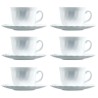 Set di Tazze e Piatti Luminarc Trianon (6 pcs) Bianco Vetro 220 ml (12 Pezzi)