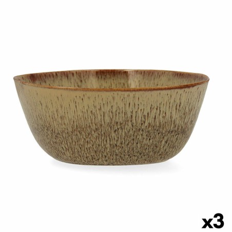 Insalatiera Bidasoa Ikonic 20 x 19,5 x 8,5 cm Ceramica Marrone 3 Pezzi (Pack 3x)