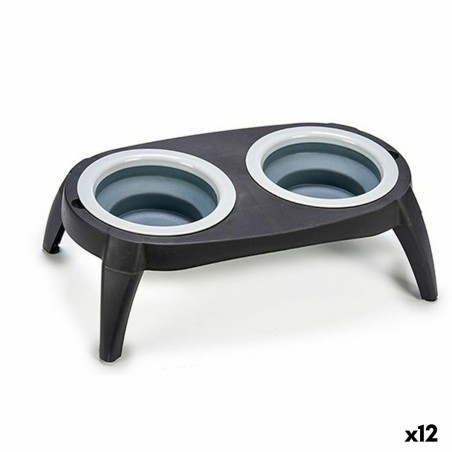 Ciotola per animali domestici Mascow MC1945 Nero Silicone Plastica Pieghevole 9 x 39 x 9 cm (12 Unità)