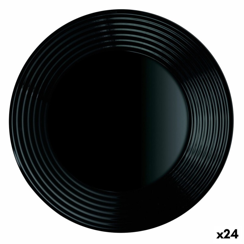 Piatto Fondo Luminarc Harena Nero Vetro (Ø 23,5 cm) (24 Unità) Piatto Fondo Luminarc Harena Nero Vetro (Ø 23,5 cm) (24 Unità)