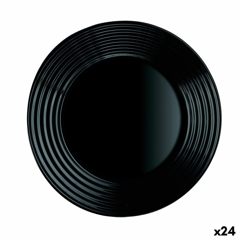 Piatto da Dolce Luminarc Harena Nero Vetro (19 cm) (24 Unità) Piatto da Dolce Luminarc Harena Nero Vetro (19 cm) (24 Unità)