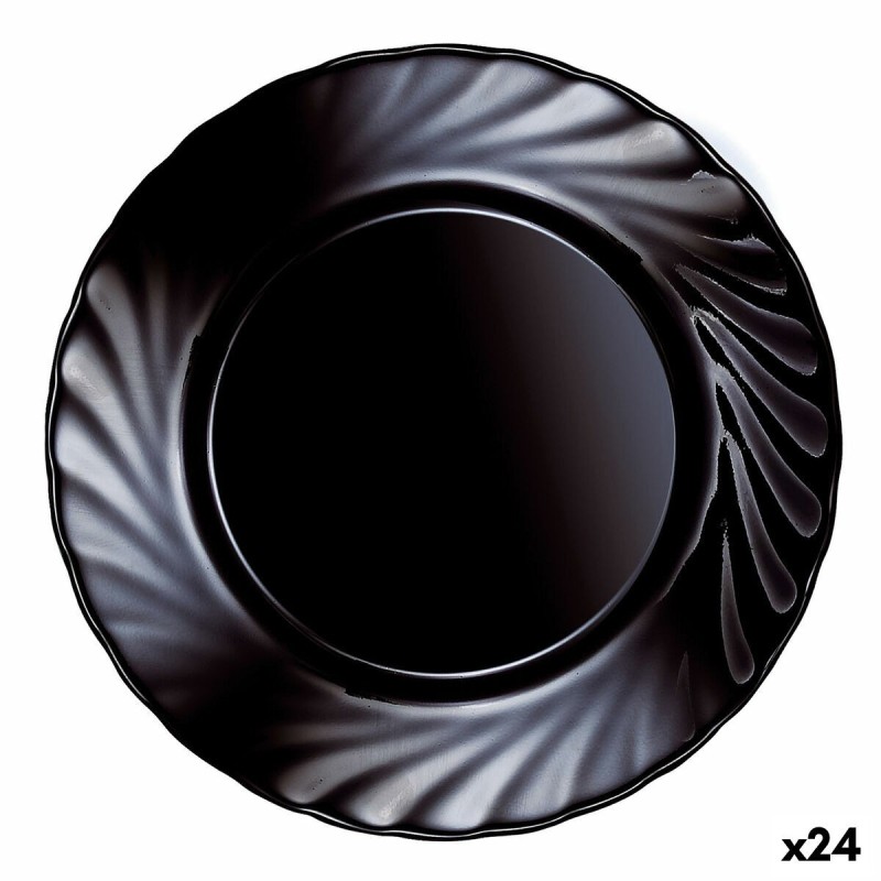 Piatto da Dolce Luminarc Trianon Nero Vetro (Ø 19,5 cm) (24 Unità) Piatto da Dolce Luminarc Trianon Nero Vetro (Ø 19,5 cm) (24 Unità)