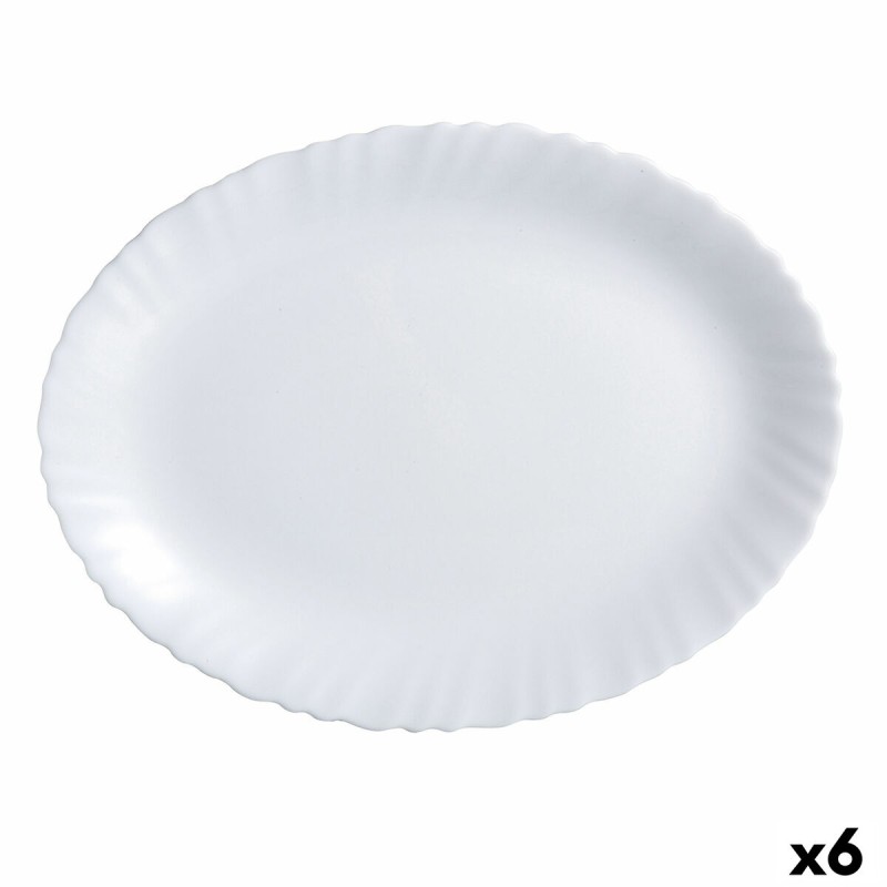 Teglia da Cucina Luminarc Feston Ovale Bianco Vetro (Ø 33 cm) (6 Unità) Teglia da Cucina Luminarc Feston Ovale Bianco Vetro (Ø 33 cm) (6 Unità)