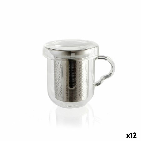 Tazza con Filtro per Infusioni Quid Serenia Trasparente Vetro Acciaio inossidabile 350 ml (12 Unità)
