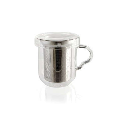 Tazza con Filtro per Infusioni Quid Serenia Trasparente Vetro Acciaio inossidabile 350 ml (12 Unità)
