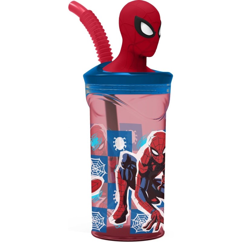 Bicchiere con Cannuccia Spider-Man CZ11338 3D Bicchiere con Cannuccia Spider-Man CZ11338 3D