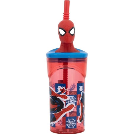 Bicchiere con Cannuccia Spider-Man CZ11338 3D