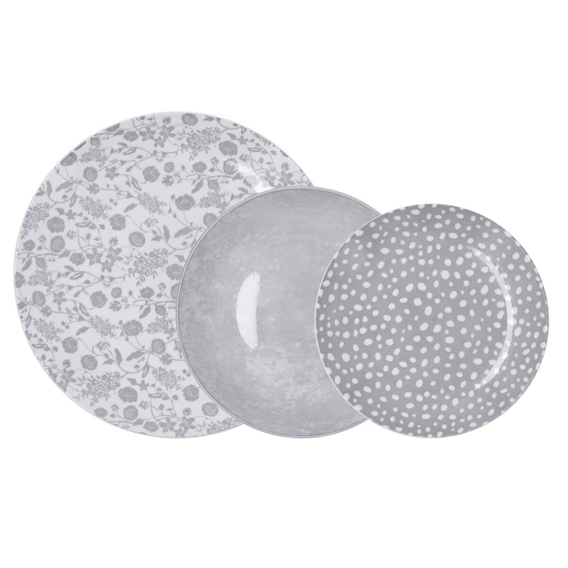 Servizio di Piatti Bidasoa Aquilea Grigio Ceramica 12 Pezzi Servizio di Piatti Bidasoa Aquilea Grigio Ceramica 12 Pezzi