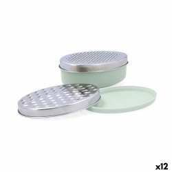 Grattugia con Contenitore Quid Ozon Verde Metallo 17 x 12 x 7 cm (12 Unità)