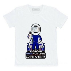 Maglia a Maniche Corte per Bambini Sparco Future Racer Bianco