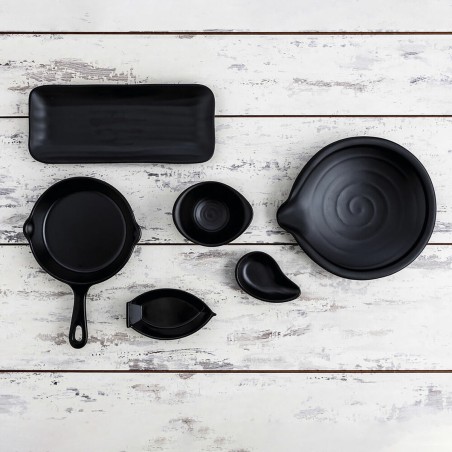 Vassoio per aperitivi Quid A'bordo Nero Plastica Ø 18 cm (12 Unità) (Pack 12x)