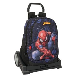 Trolley per la Scuola Spider-Man Attack Nero 32 x 44 x 16 cm
