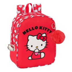 Zaino Scuola Hello Kitty Iconic Bianco Rosso 22 x 27 x 10 cm