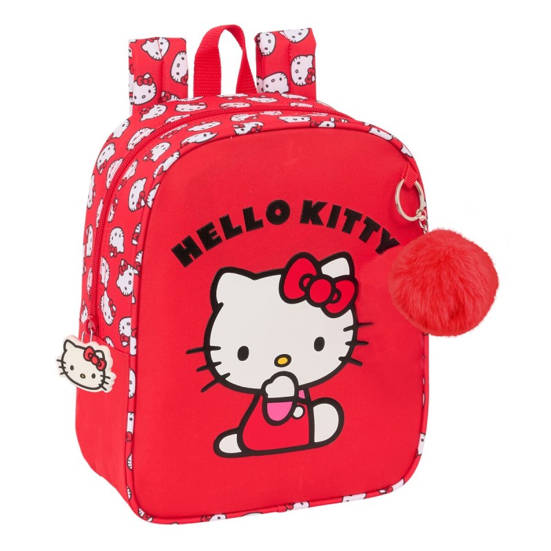 Zaino Scuola Hello Kitty Iconic Bianco Rosso 22 x 27 x 10 cm