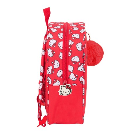 Zaino Scuola Hello Kitty Iconic Bianco Rosso 22 x 27 x 10 cm