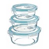 Set di Contenitori da Cucina Ermetici Impilabili Kozina Rotonda 3 Pezzi