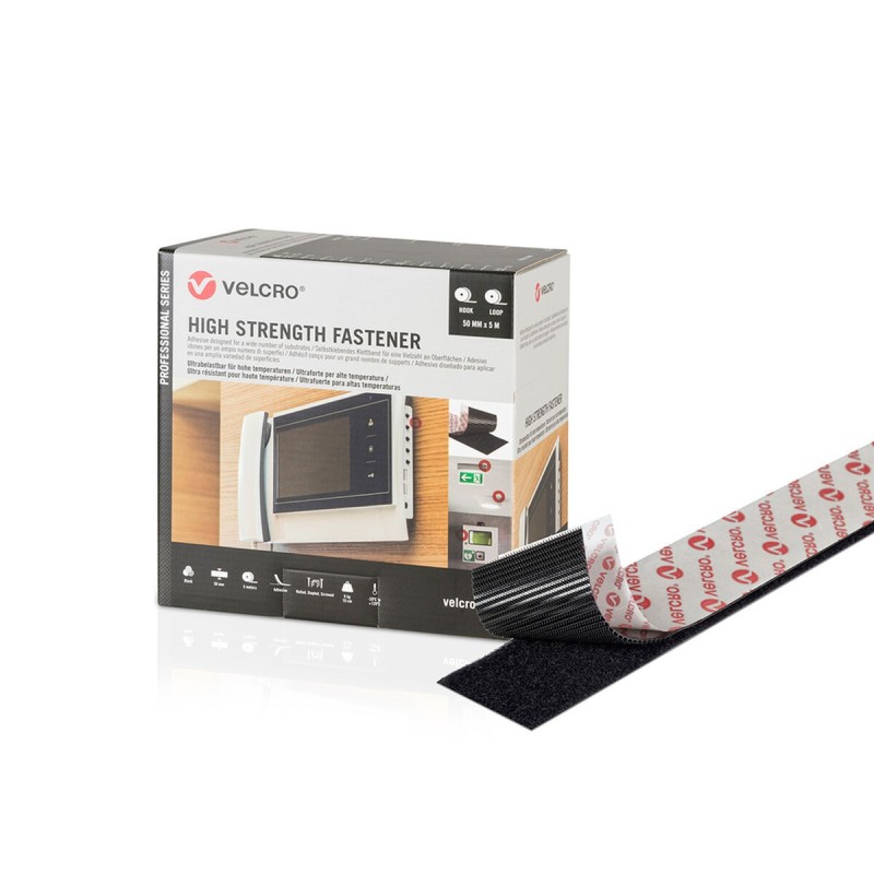 Nastro biadesivo Velcro Nero 50 mm x 5 m Extra forte Nastro biadesivo Velcro Nero 50 mm x 5 m Extra forte