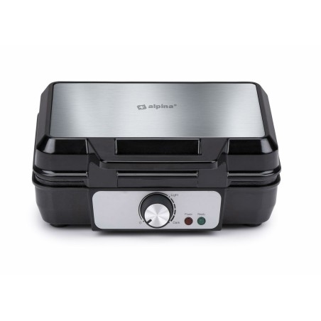 Macchina da Waffle Alpina 1000 W Argentato