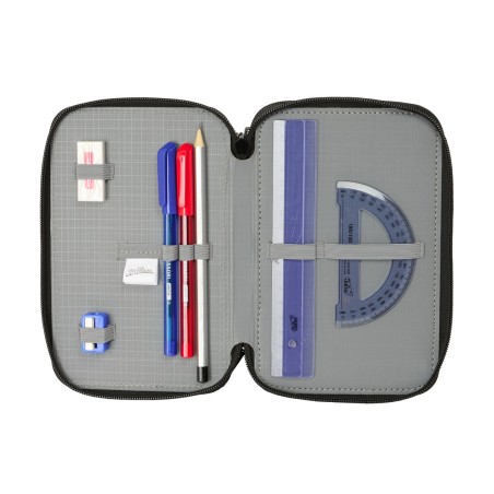 Astuccio per la Scuola con Accessori Spider-Man Attack Nero 12,5 x 19,5 x 5,5 cm 37 Pezzi