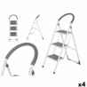 Scala Pieghevole a 3 Scalini Kipit 10109 Grigio Acciaio 38 x 117 x 5 cm (4 Unità)