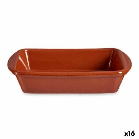 Pirofila da Forno Argilla cotta Rettangolare 14,5 x 4 x 20 cm (16 Unità)
