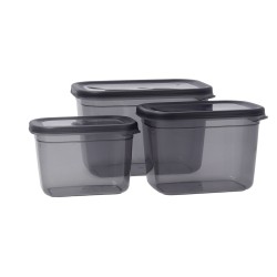 Set di scatole porta pranzo Quid City Grigio Plastica Rettangolare 3 Pezzi