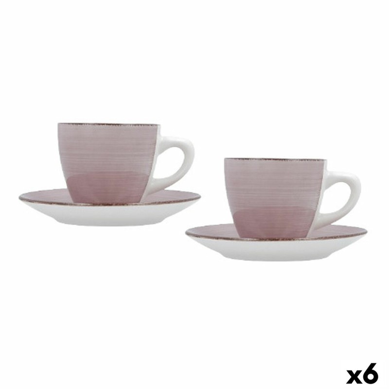 Set di Tazze e Piatti Quid Vita Morning Rosa Ceramica (4 Pezzi) (6 Unità) Set di Tazze e Piatti Quid Vita Morning Rosa Ceramica (4 Pezzi) (6 Unità)