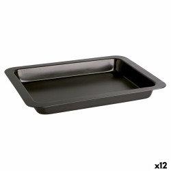 Vassoio da Forno Quid Sweet Grey Nero Metallo 36 x 24 x 4 cm (12 Unità)