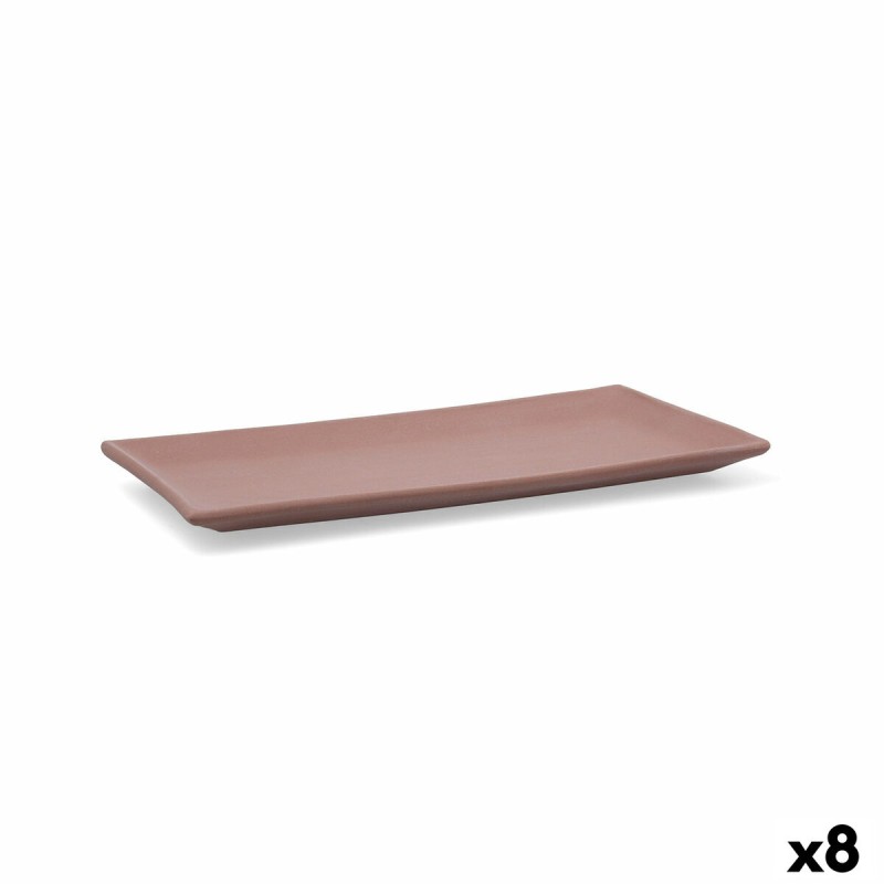 Vassoio per aperitivi Quid Mineral Gres Terracotta Ceramica 15 x 30 cm (8 Unità) Vassoio per aperitivi Quid Mineral Gres Terracotta Ceramica 15 x 30 cm (8 Unità)