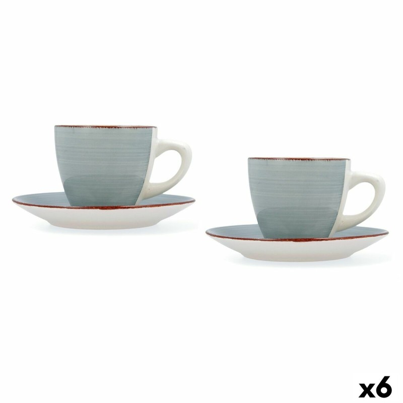 Set di Tazze e Piatti Quid Vita Morning Azzurro Ceramica (4 Pezzi) (6 Unità) Set di Tazze e Piatti Quid Vita Morning Azzurro Ceramica (4 Pezzi) (6 Unità)