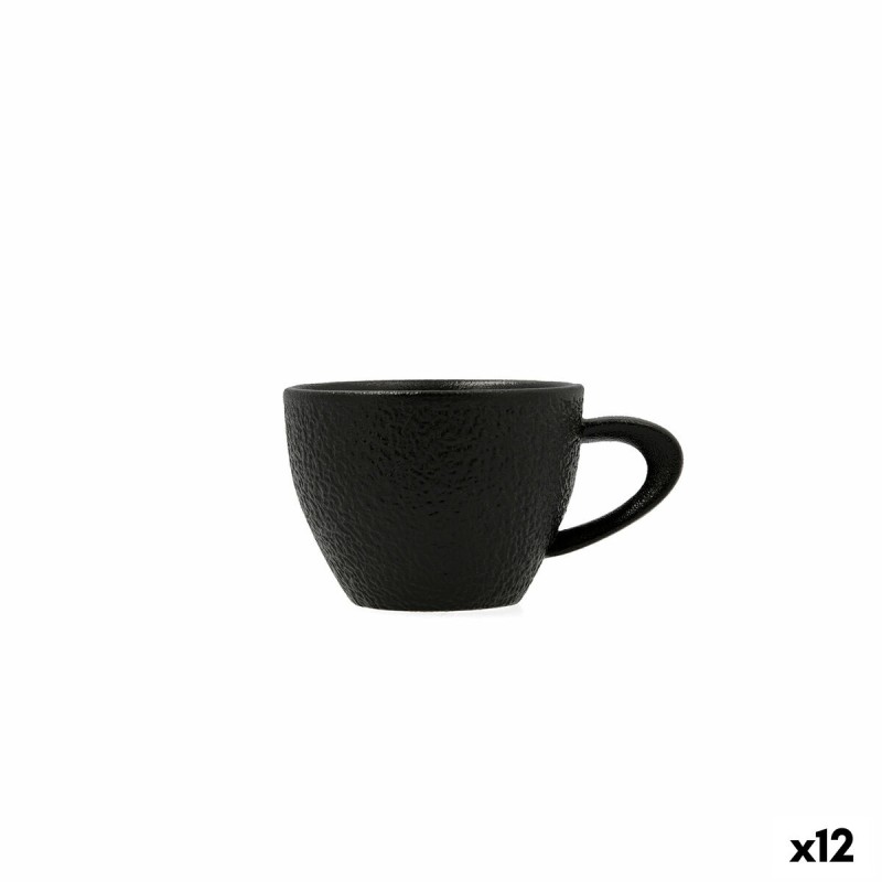 Set di Tazze da Caffè Bidasoa Fosil Nero Ceramica Allumina 800 ml (12 Unità) Set di Tazze da Caffè Bidasoa Fosil Nero Ceramica Allumina 800 ml (12 Unità)
